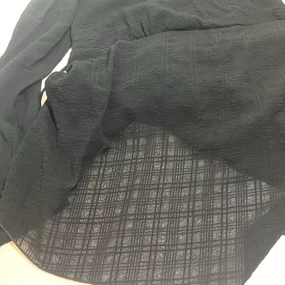 Baby and Me Maternity Top Small Plaid Sheer Layered Hem Boho Blouse - Picture 9 of 11